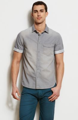 Printed Cuff Denim Shirt