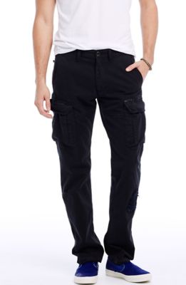 black ripped cargo pants