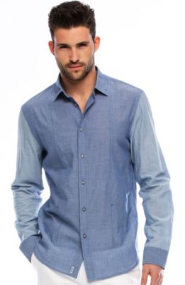 Pieced Chambray Shirt