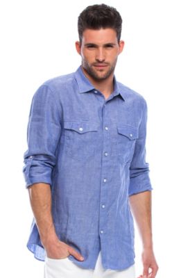 Roll Sleeve Linen Shirt