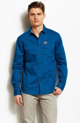 Long Sleeve Logo Patch Utility Shirt