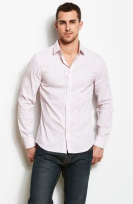 Stretch Stripe Overlay Shirt