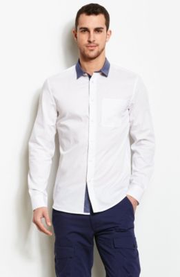 Contrast Collar Shirt