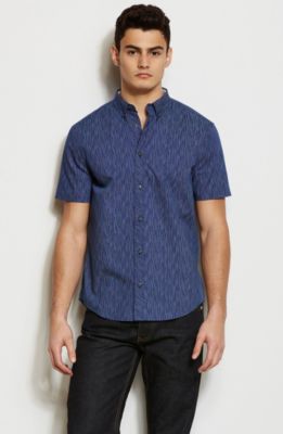 Short Sleeve Ikat Print Shirt