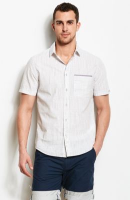 Short Sleeve Crosshatch Shirt