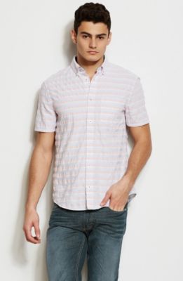 Short Sleeve Textured Stripe Shirt 
