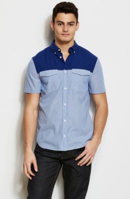 Short Sleeve Mixed Print Shirt