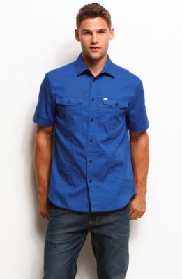 Short Sleeve Textured Utility Shirt