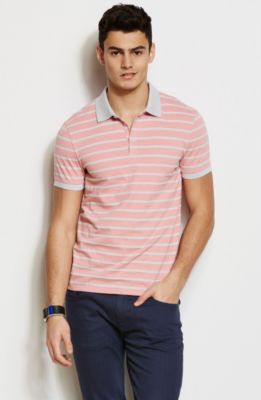 Textured Striped Polo