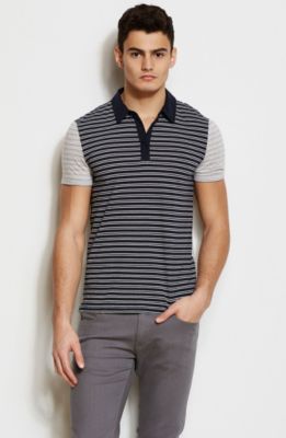 Mixed Stripe Pima Polo