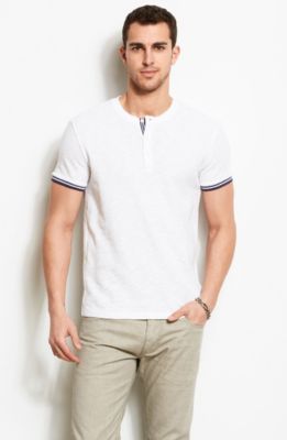 Short Sleeve Tipped Henley
