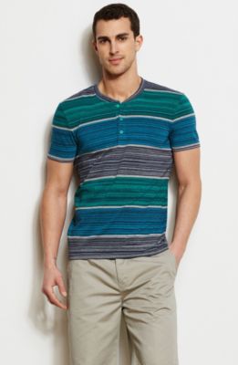 Space Dye Striped Henley