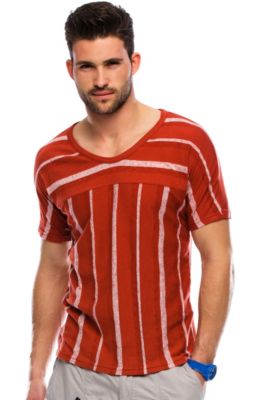 Contrast Striped V-neck