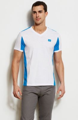 Colorblock Slub V-Neck