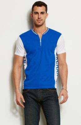 Short Sleeve Zip Tape Henley<br>Online Exclusive