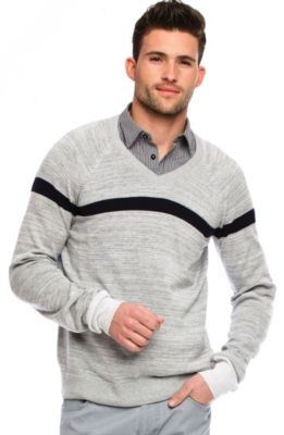 Marled Stripe V-neck<br>Online Exclusive
