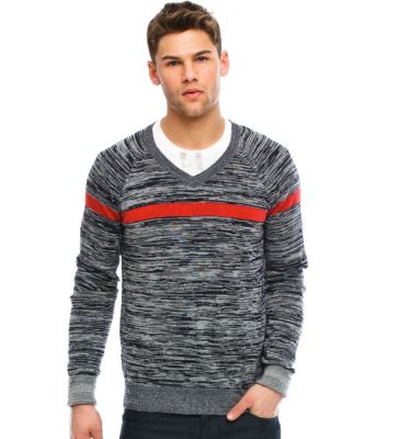Marled Stripe V-neck<br>Online Exclusive
