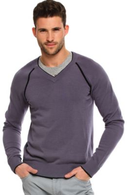 Pop Contrast V-neck Sweater<br>Online Exclusive