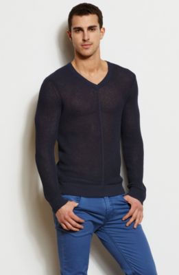 Seamed V-Neck Sweater