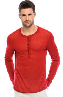 Sheer Crinkle Henley 