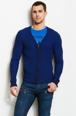 Waffle Knit Cardigan Sweater