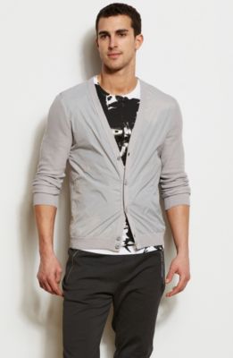 Nylon Front Cardigan
