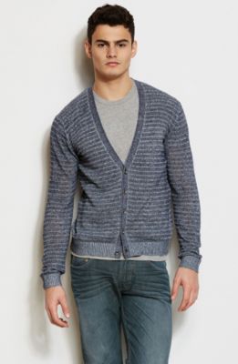 Contrast Linen Blend Cardigan