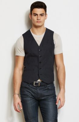 Cotton Pinstripe Vest<br>Online Exclusive