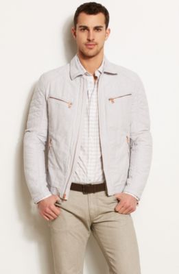 Linen Blend Moto Jacket