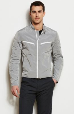 Contrast Zip Nylon Moto Jacket<br>Online Exclusive