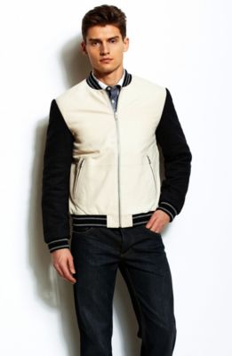 Mixed Media Bomber Jacket