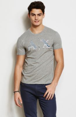 3-D Striped Logo Tee