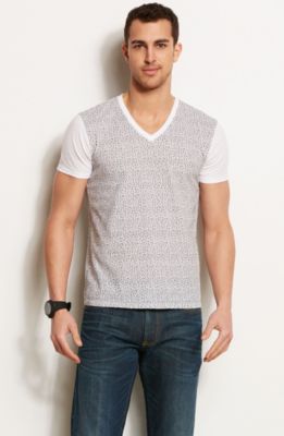Card Print V-Neck Tee 