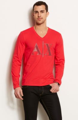 Striated A|X Long Sleeve Tee<br>Online Exclusive