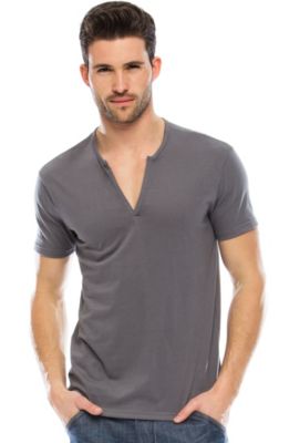 Pima Split Neck T-Shirt