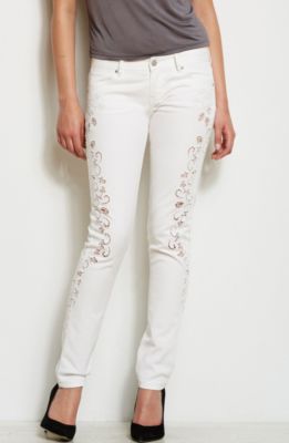 J11 - White Lace Cut-Out Skinny Jean<br>Online Exclusive