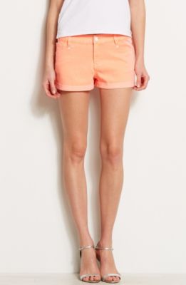 Washed Fluorescent Print Denim Short<br>Online Exclusive