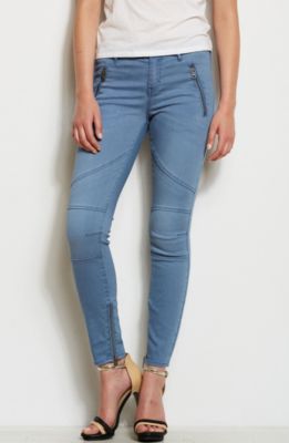 Super Skinny Zippered Moto Jean