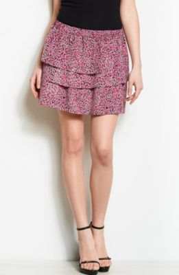 Printed Tiered Mini Skirt<br>Online Exclusive