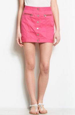 Buttoned Mini Skirt