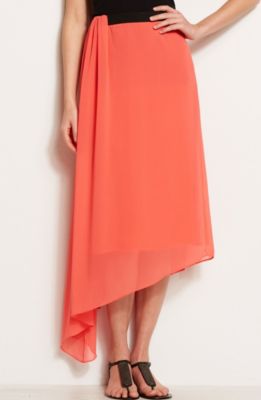 Asymmetrical Hem Maxi Skirt