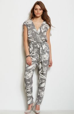 V-Back Printed Jumpsuit