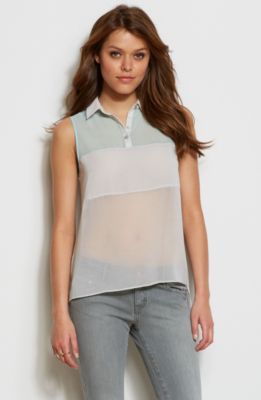 Sleeveless Blocked Shirt 