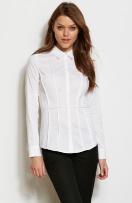 Long Sleeve Seamed Poplin Shirt<br>Online Exclusive