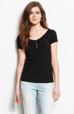 Zip Front Ribbed Top