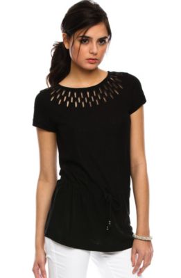Cutout Drawstring T-shirt <br>Online Exclusive
