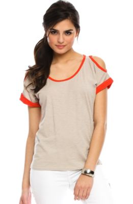 Cold Shoulder Print Top