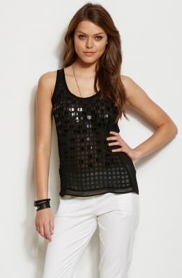 Colorblock Paillette Detail Top