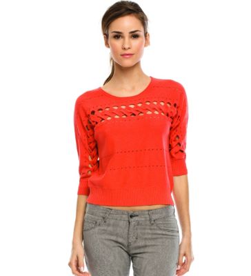 Cropped Cutout Sweater