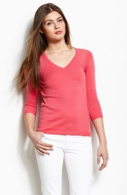 Mesh Inset V-Neck